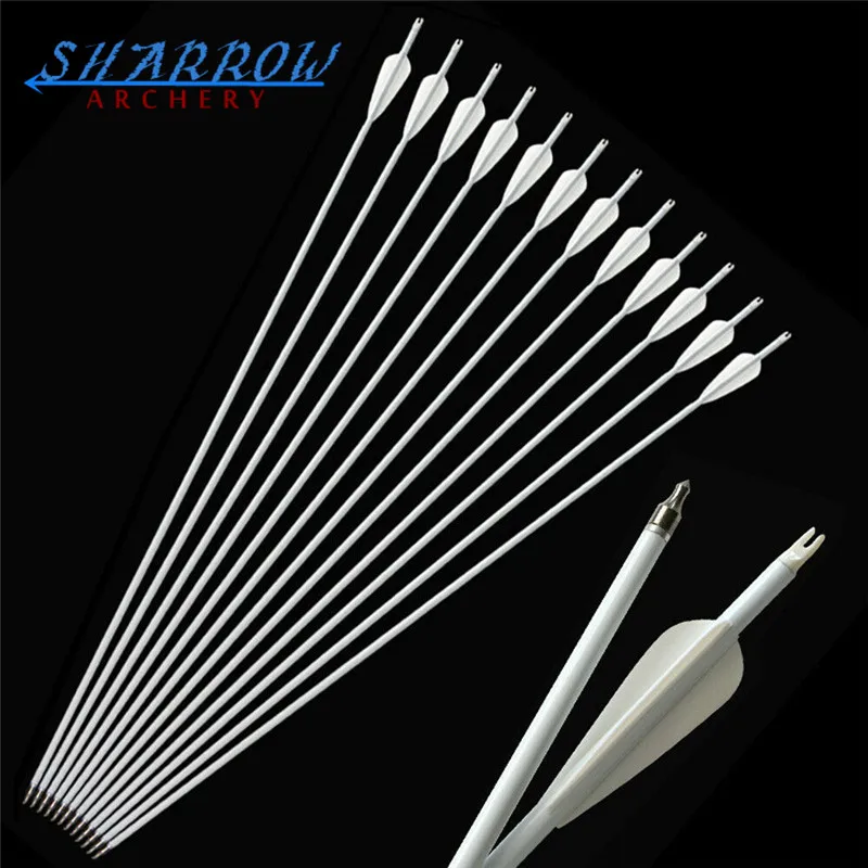 

6/12/18pcs 30 Inches Archery Carbon Arrows Spine 500 Target Hunting Carbon Arrow for Compound Recurve Bow Shooting Accessories