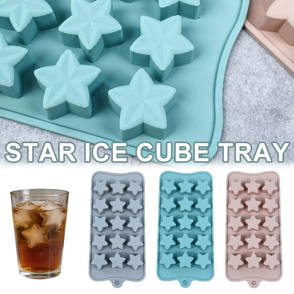 15-Piece Five-Pointed Star Silicone Chocolate Mold Creative Jelly Christmas Candy DIY Mold Ice Tray Baking Mold view 2