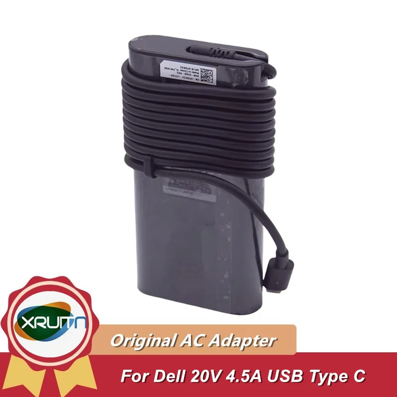 

Оригинальное зарядное устройство переменного тока USB-C Type-C, 20 В, 4,5 А, 90 Вт для Dell Latitude 7400 7410 7320 7389 35619420 9430 2 в 1 LA90PM170