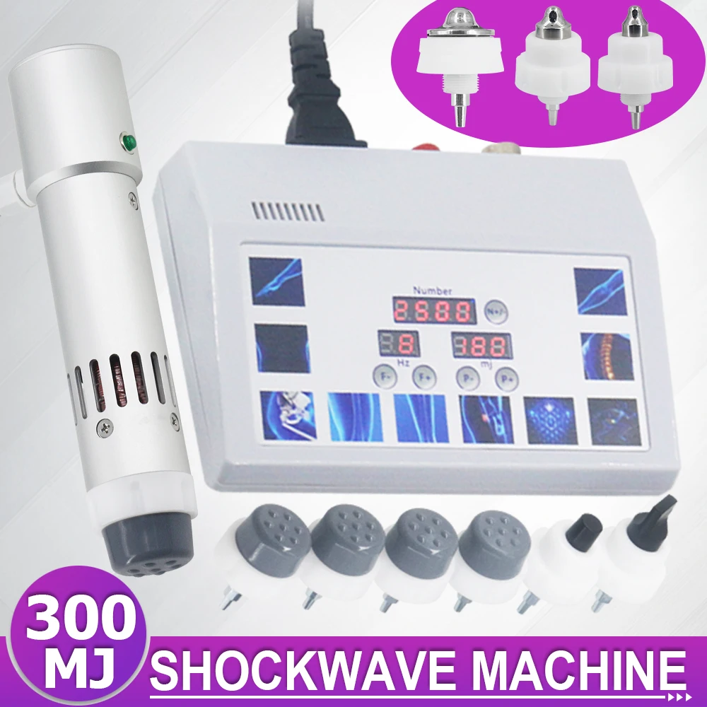 

300MJ Shock Wave Therapy Machine For ED Treatment Relieve Body Pain Professional Physiotherapy Shockwave Massager Newest Handle