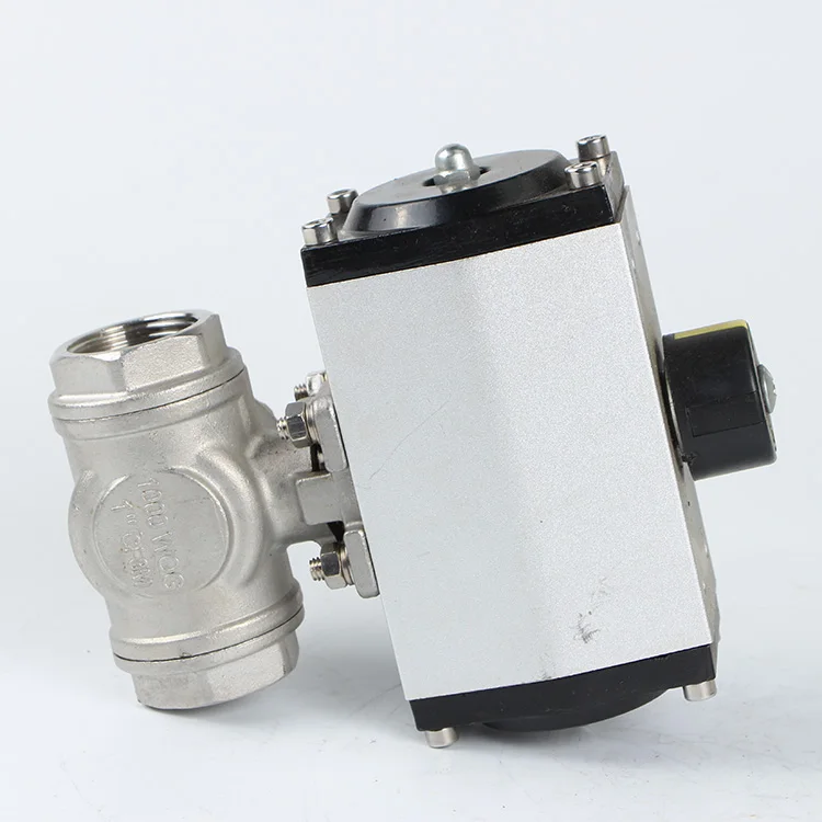 Valvola a sfera a filettatura Valvola a sfera per idropulitrice Attuatore neumatico Valvola a sfera a 3 pezzi