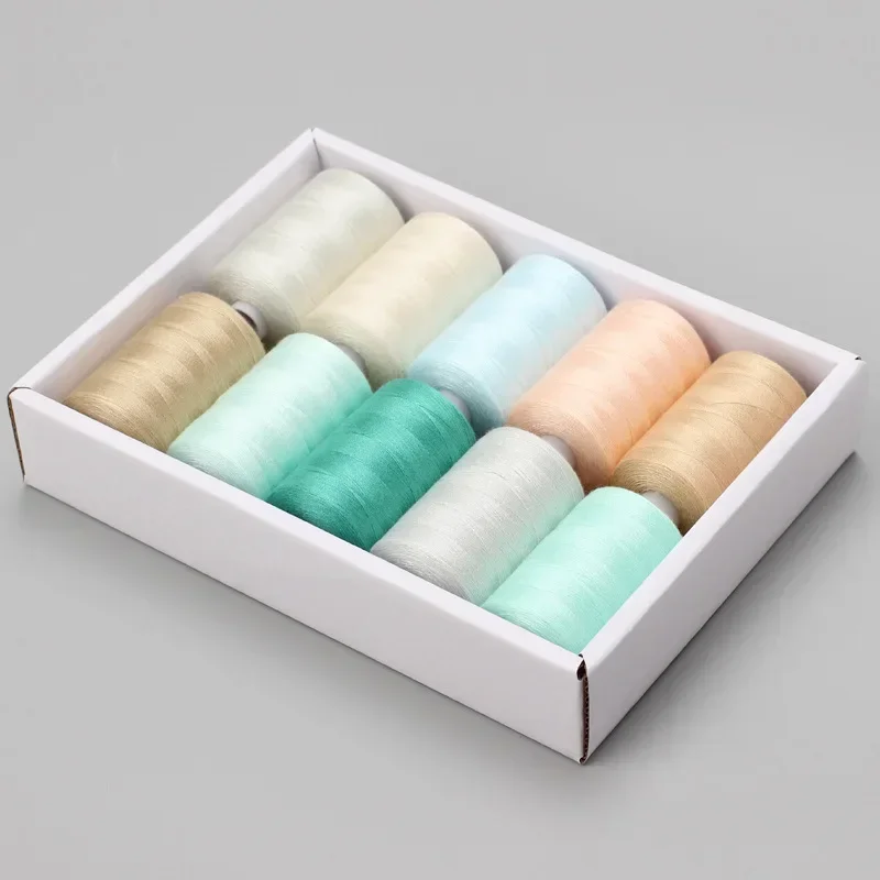 Hilo de coser 402, hilo de coser a mano para el hogar, juego de 10 colores Multicolor, 1000 yardas, hilo de Color DIY, Color común, tono cálido y frío