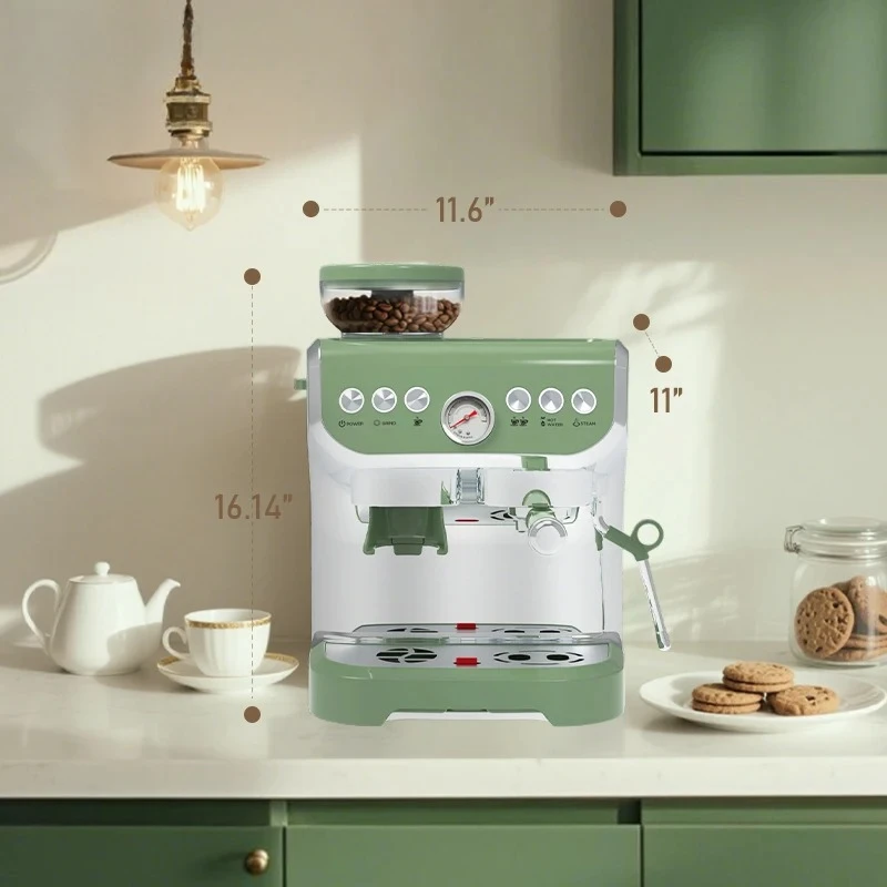 Italian 15 Bar Pressure Semi-Automatic Espresso Coffee Machine Commercial Use for    Hotel Factory Wholesale