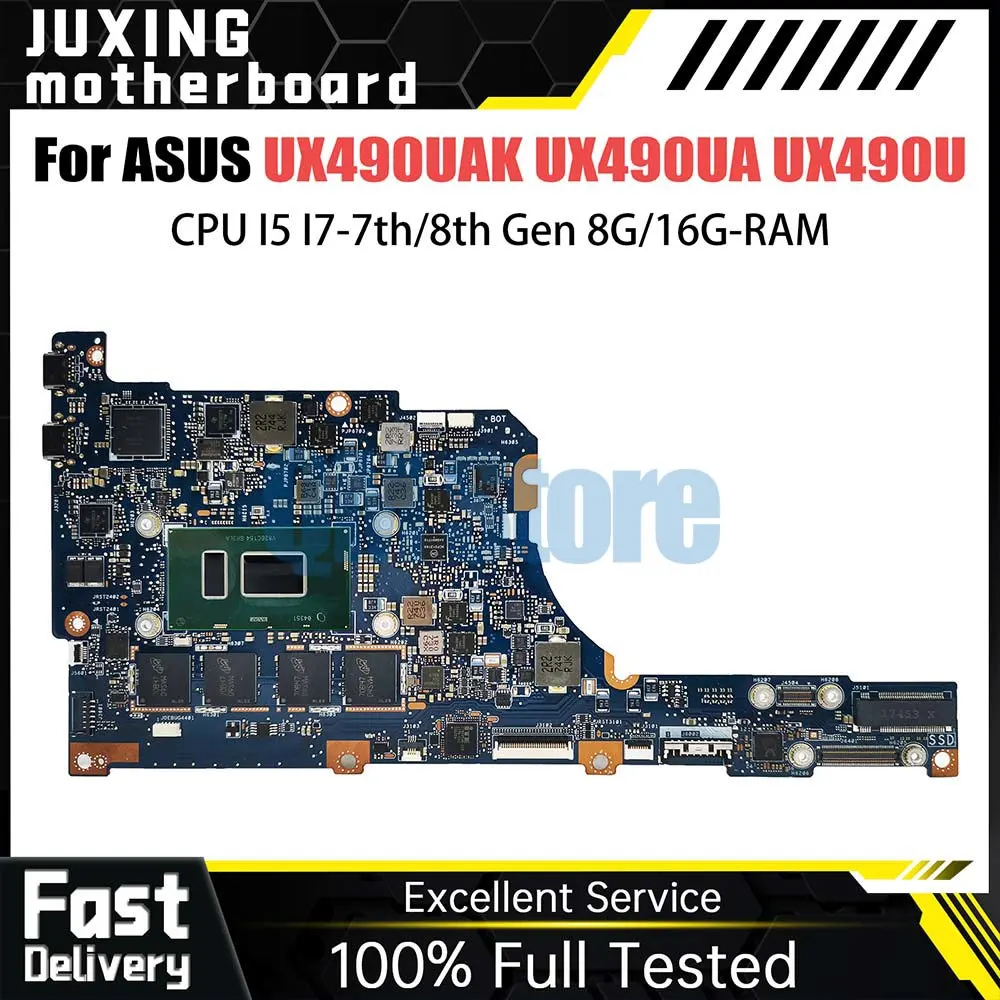 

UX490U Notebook Mainboard For ASUS Zenbook UX490UAK UX490 UX490UA UX490UAR UX3490UA Laptop Motherboard CPU I5 16G RAM