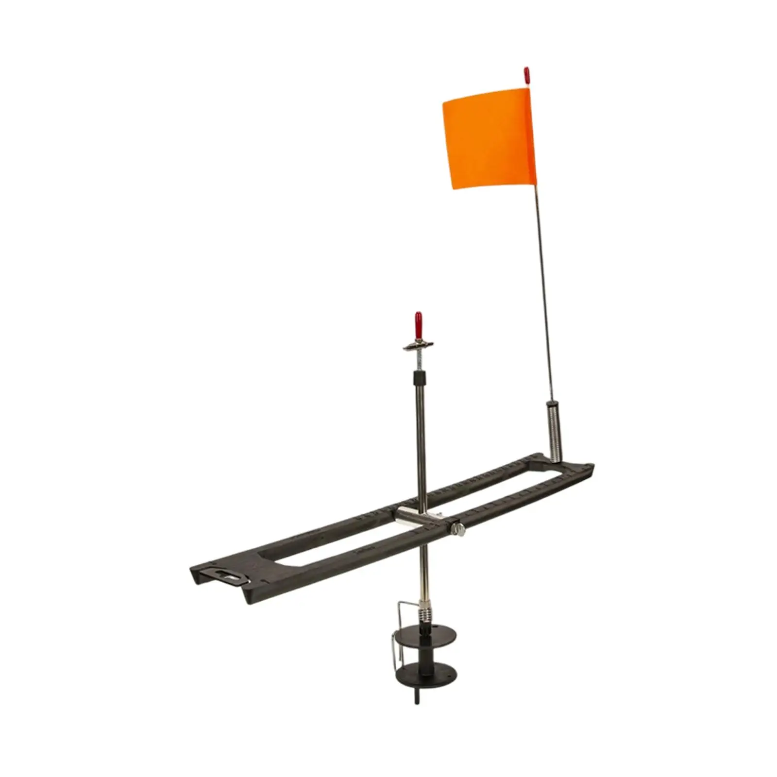 Ice Fishing Tip Ups Foldable Supplies with Scale Easy Setup & Carry Compact Outdoor Adjustable with Flag Ice Fishing Accessory