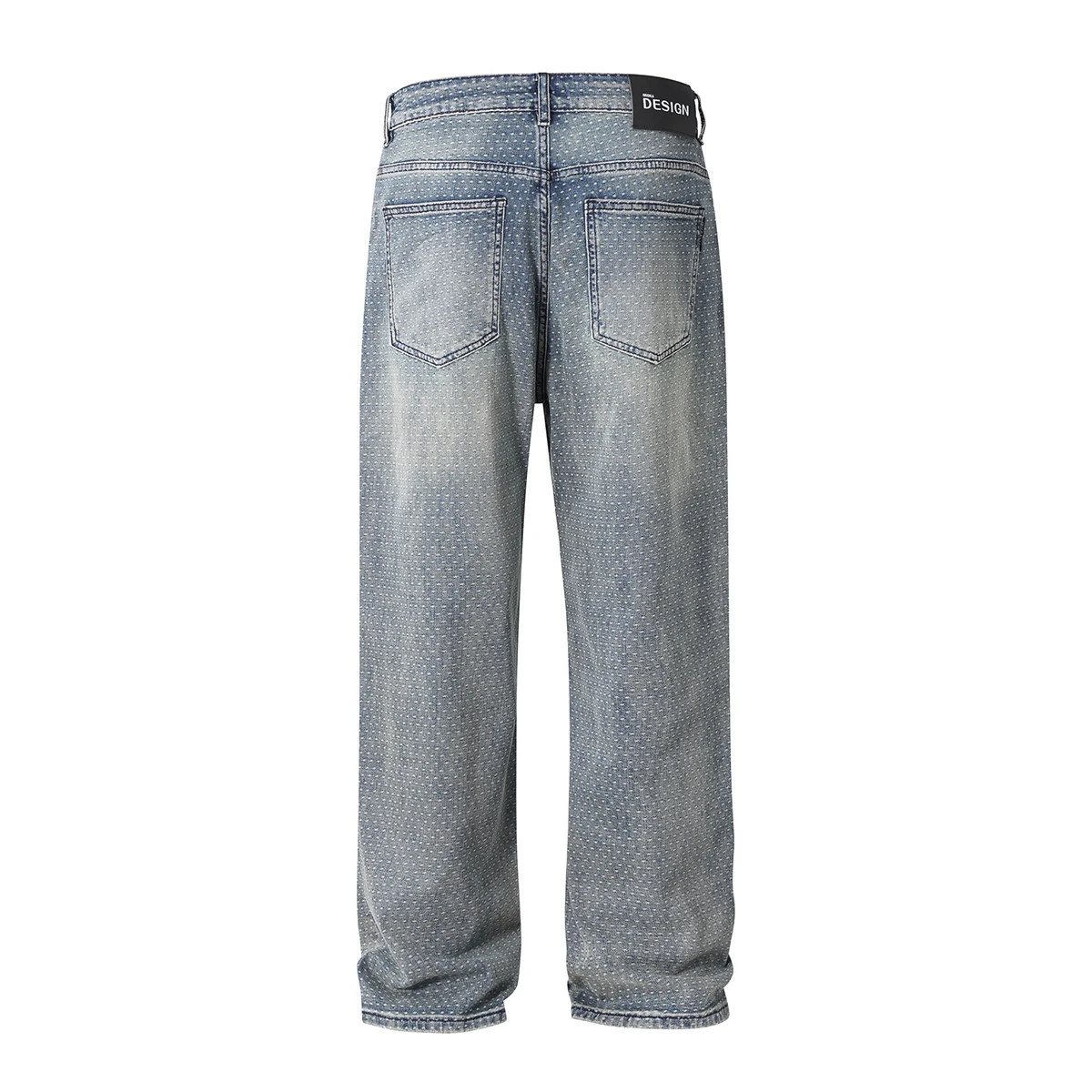 Pantalones vaqueros holgados azules lavados Vintage desgastados Harajuku para hombre, pantalones vaqueros holgados informales rasgados rectos, pantalones vaqueros de gran tamaño