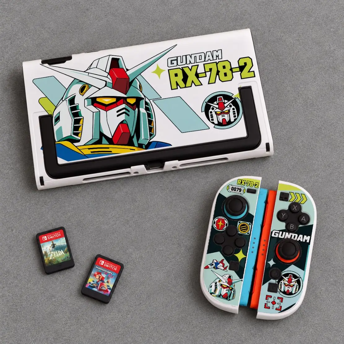 Anime Gundam Split Glitter Case for Nintendo Switch 2 OLED Console Can Be Docked Shockproof Joy-con Controller Shell Dock Cover
