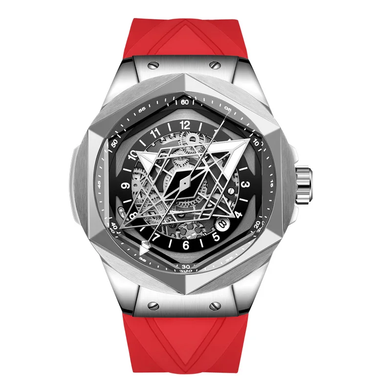 HANBORO Tattoo series luxury handsome men's fully automatic mechanical watch luminous waterproof watch