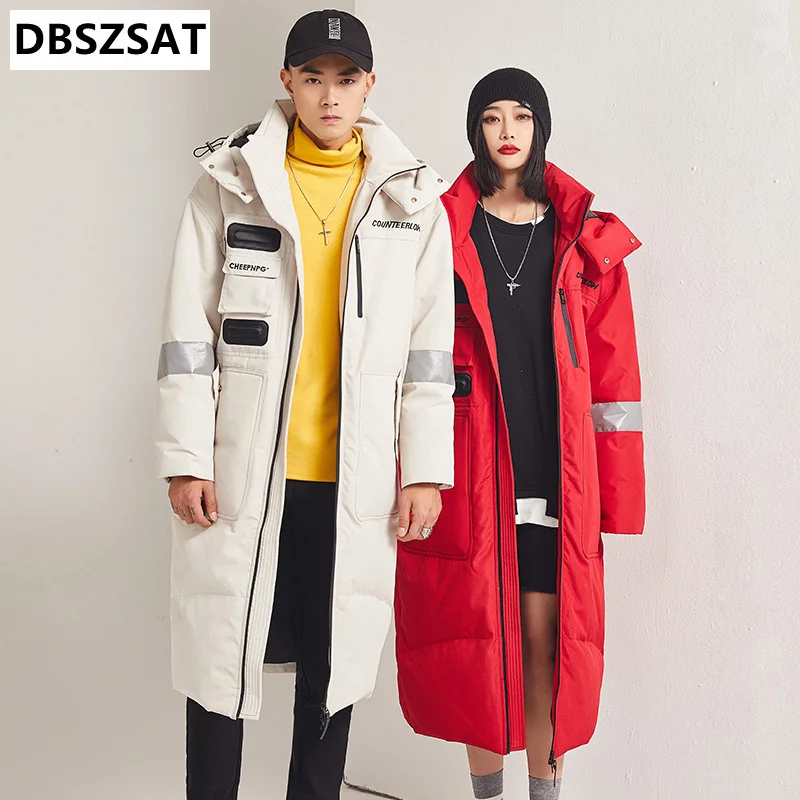 New Winter Fashion Down Jacket Padded Jacket Men Hooded Warm and Long Parka Coat White Duck Down Men Winter Down Jacket