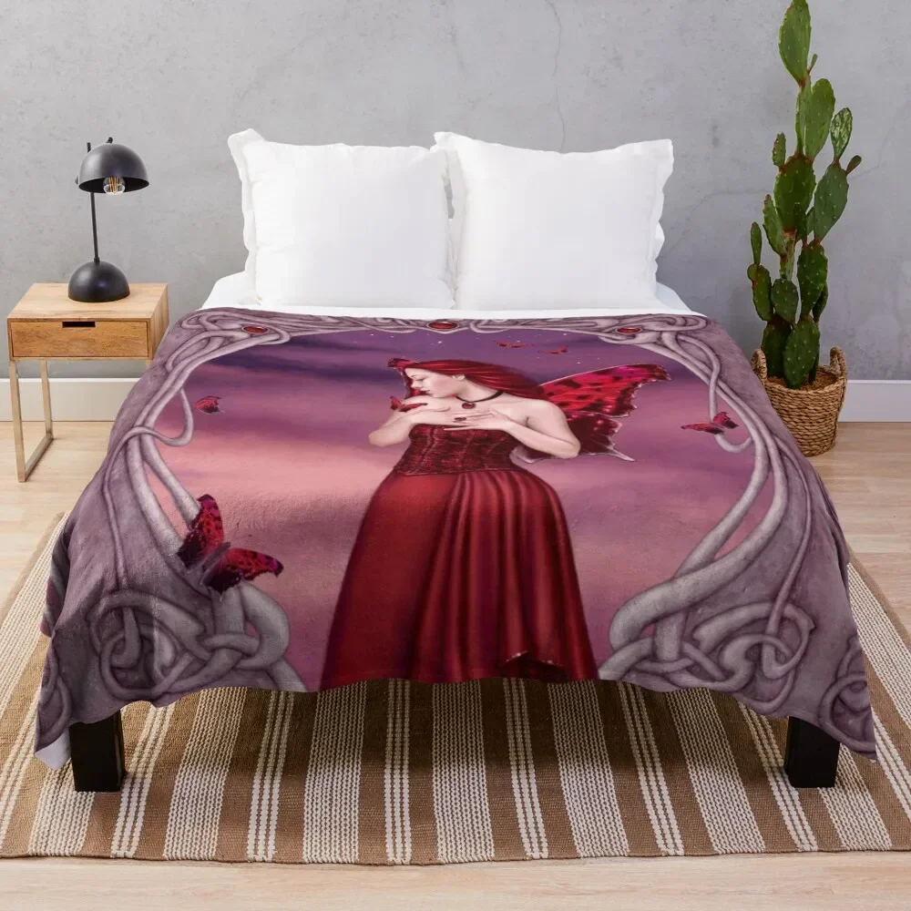 

Garnet Birthstone Fairy Throw Blanket Luxury Throw Custom Blankets