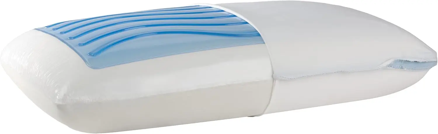 Dreamlife King Size Memory Foam Cooling Pillow with Chill Cooling Gel, Removable Machine-Washable Cover, Made in the USA, White