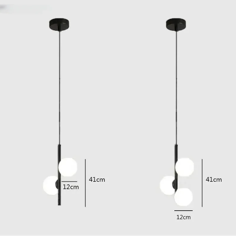حار بيع الأبيض كرة زجاجية قلادة LED أضواء النحاس الأسود السرير مصباح معلق الطعام المطبخ جزيرة تركيبات إضاءة ديكوريّة
