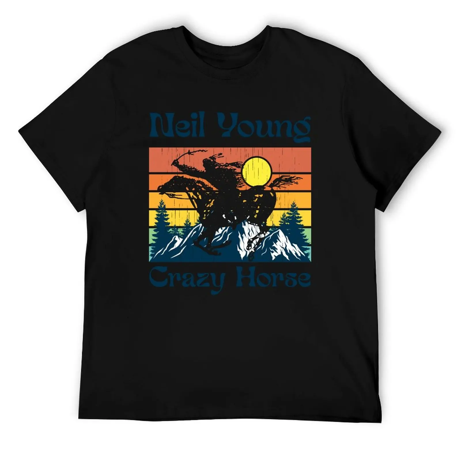

Vintage Crazy Horse Neil T-Shirt man t shirts cotton funny t shirts dark humor t shirts for man cotton soft T-Shirt