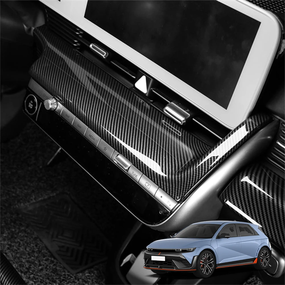 

For Hyundai IONIQ 5 / IONIQ 5 N 2021-2024 Carbon Fiber Car Dashboard Frame Cover Instrument Air Outlet Trim Stripe LHD