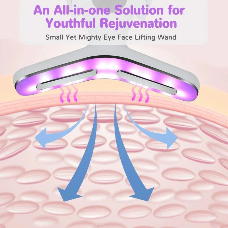 جهاز تجميل الرقبة مكافحة الشيخوخة إزالة الذقن المزدوجة EMS الوجه رفع 7-color الفوتون الدافئة الوجه مُدلك بالاهتزاز أداة العناية بالبشرة