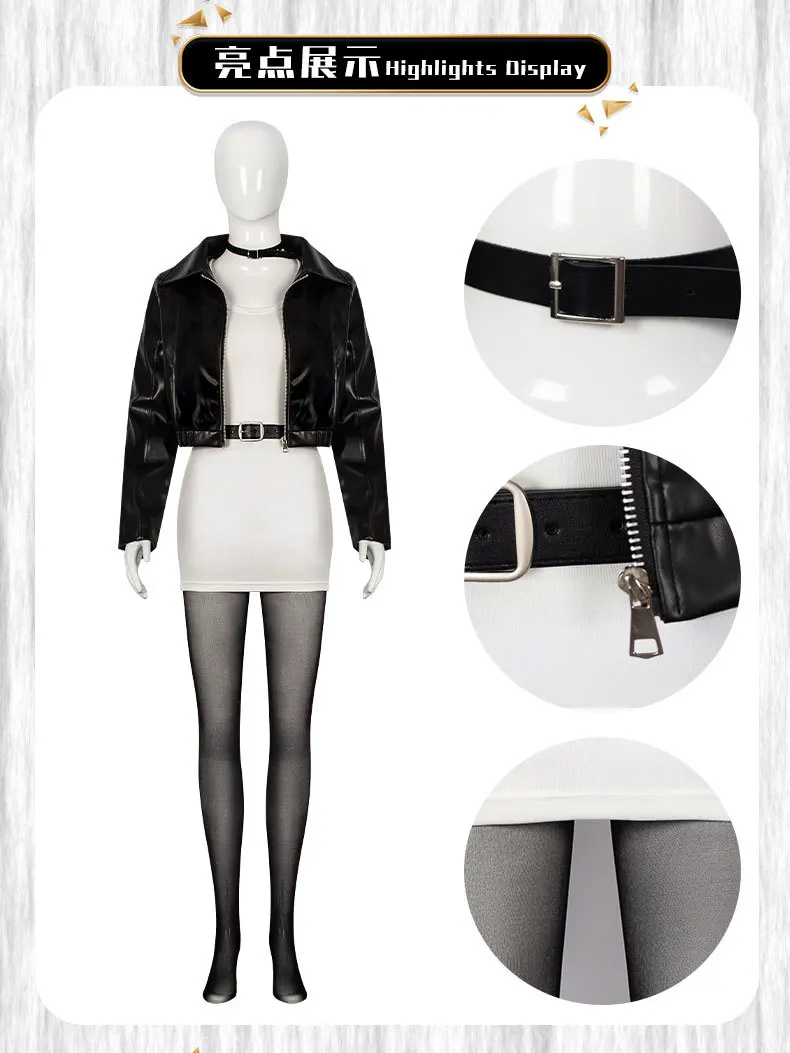

Smoking behind the supermarket with you Yamada Cosplay Costume Full set of leather jackets for Halloween motorcycle style