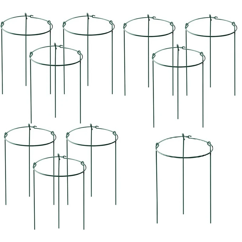 

Cage Rings Garden Plant Support Brace, Pack Of 10 Round Metal Plant Stakes Rings, Strong Garden Supports