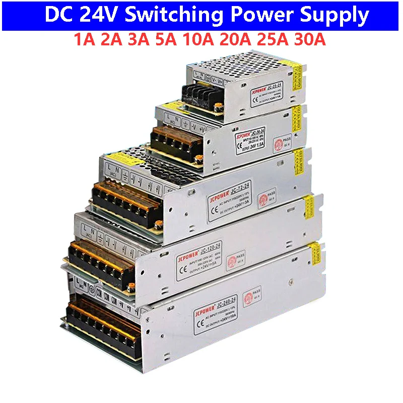 

LED Switching Power Supply Lighting Transformer AC 100V-240V To DC 24V LED Power Adapter 1A 3A 5A 10A 20A 30A LED Strip Driver