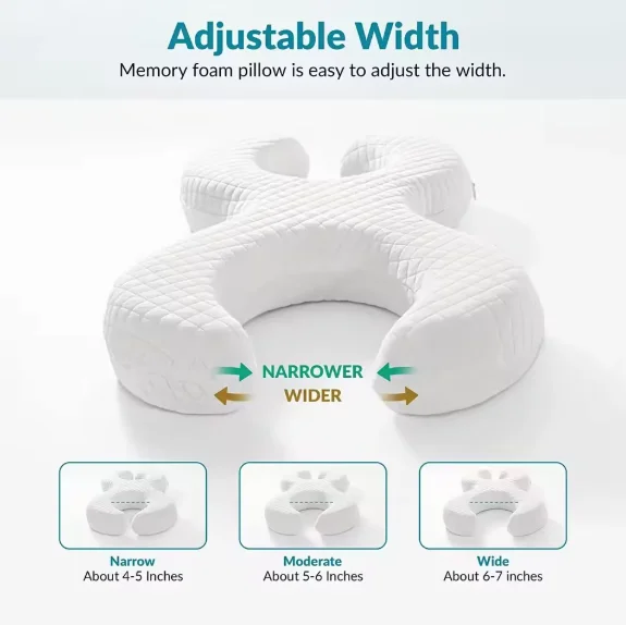 Side Sleeping Pillows for Ear Protection Memory Foam Face Relaxed Wrinkle Prevention Anti Aging Anti Wrinkle Beauty Bed Pillow