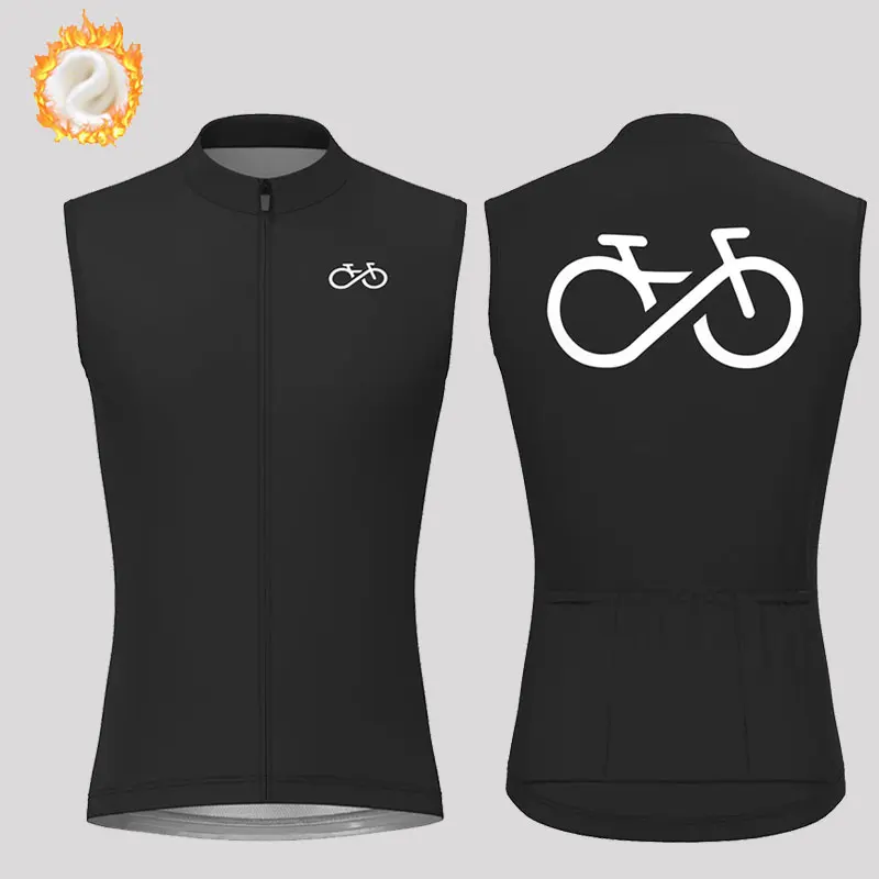 

Winter Thermal Fleece Sleeveless Cycling Vest 2023 New Bicycle Warm Vest MTB Road Bike Tops Warm Sleeveless Cycling Jerseys Mens