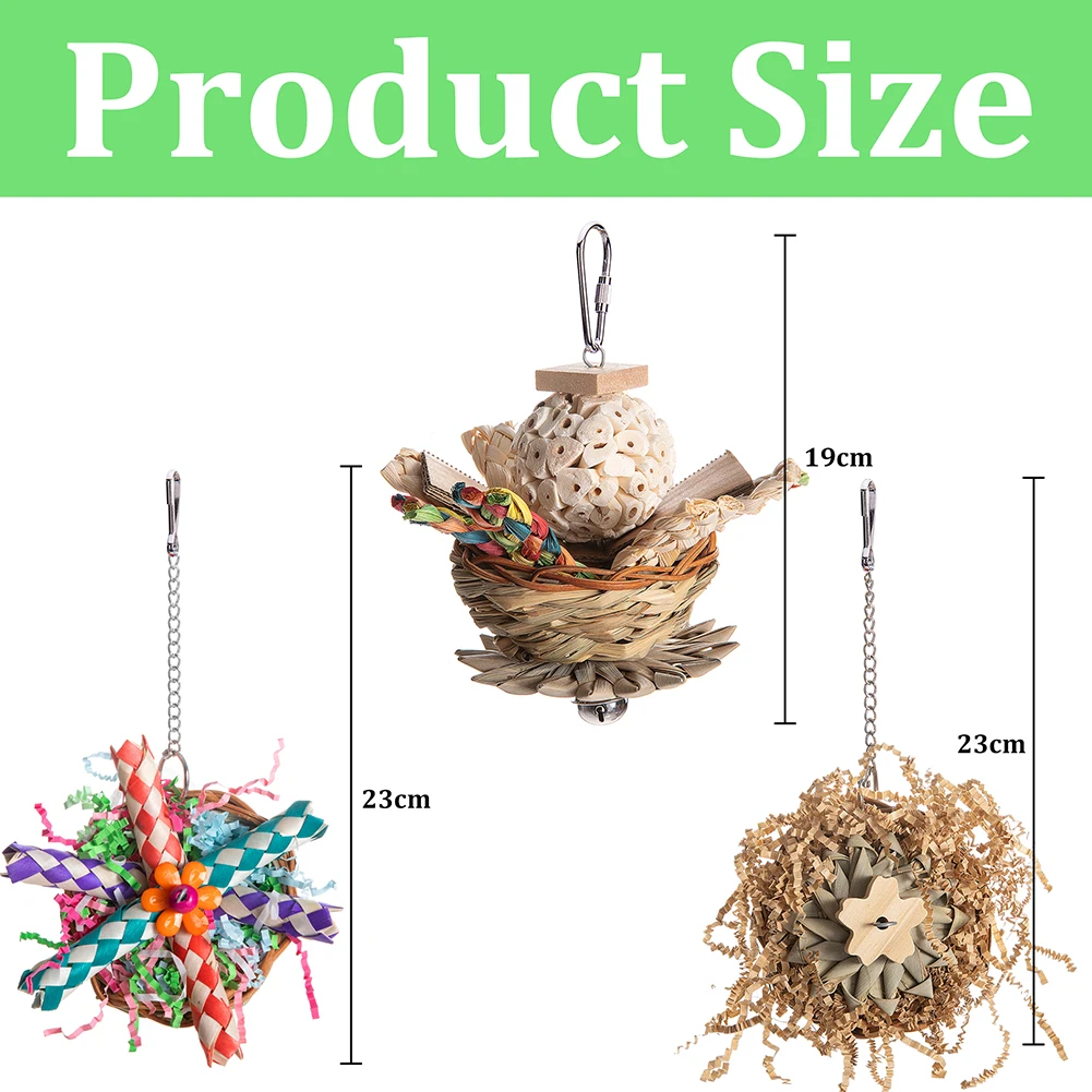 Bird Chewing Toys Colorful Parrot Foraging Shredder Toys Parrot  Health Toys Hanging Cage For Conure Cockatiel Budgies Lovebird