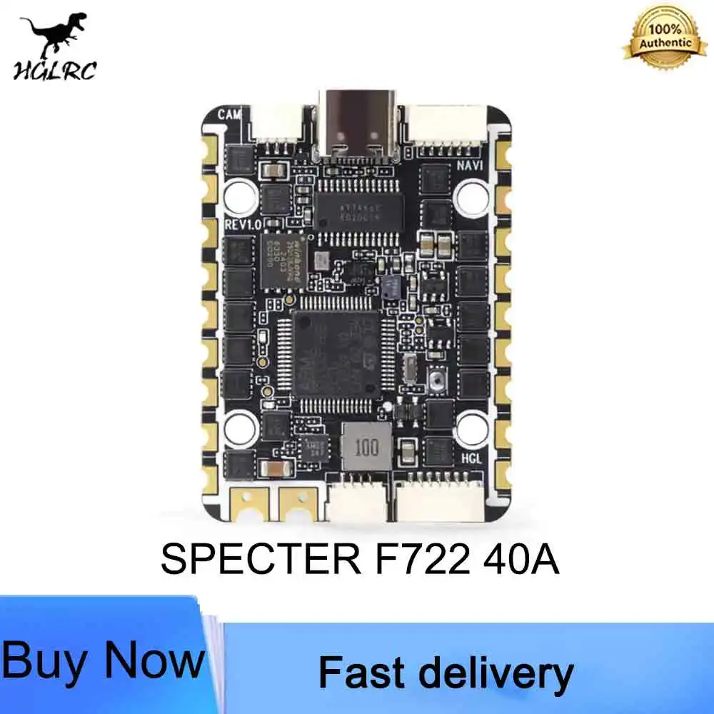 HGLRC SPECTER F722 40A 6 Channel AIO Flight Controller 2-6S for Rekon Y6 Six-axis and Other Mixed Control Types FPV Drone
