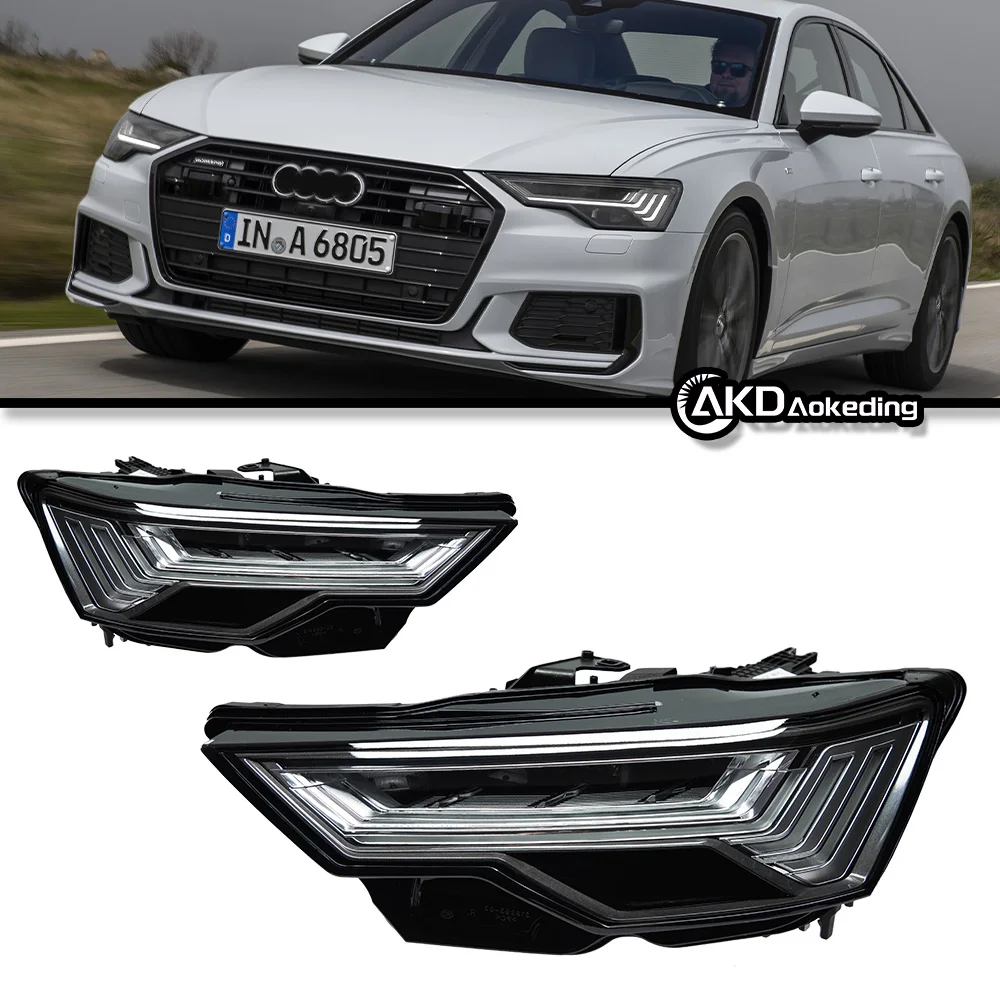 

Headlight For AUDI A6 2019–2024 Car автомобильные товары LED DRL Hella Xenon Lens Hella Hid H7 A6L Car Accessories