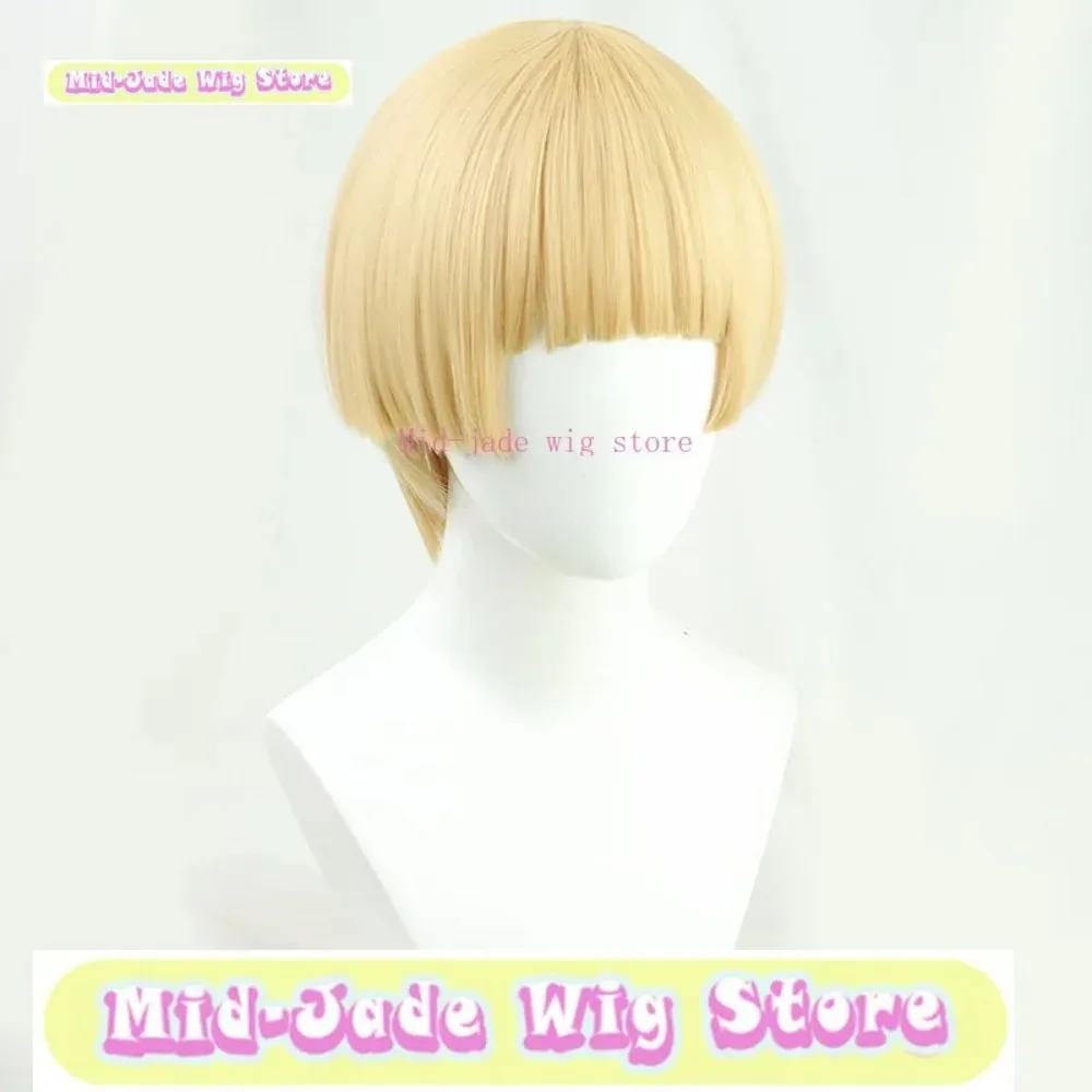 

Йелена, парик для косплея, аниме-игра, косплей, имитация кожи головы, желтые короткие волосы, костюм для вечеринки, головные уборы, парик на Хэллоуин, атака Титан