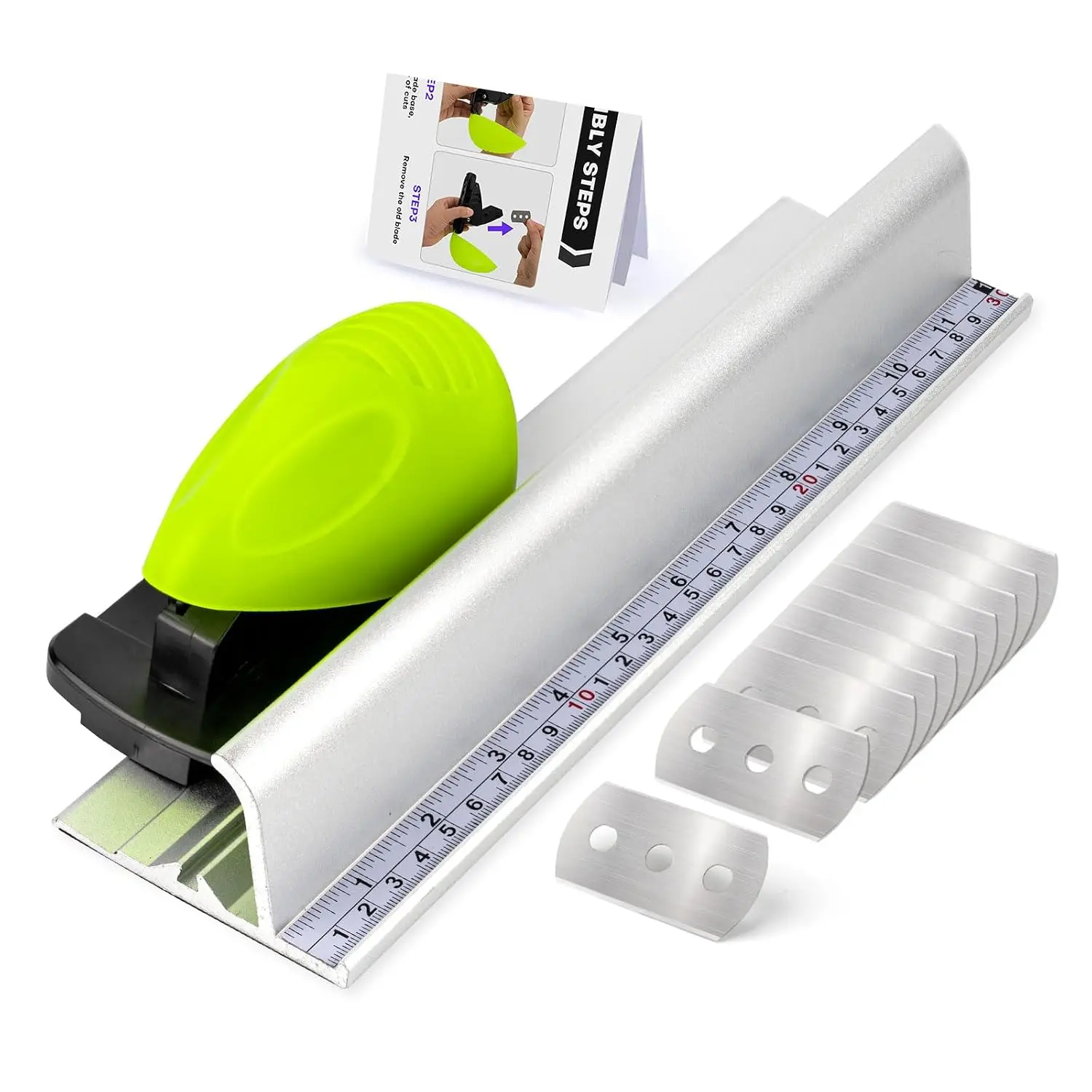 FOSHIO Wrap Film Cutter With 12/24/36 Inch Aluminum Ruler Car Vinyl PPF Decals Paper Precision Safety Slide Knife Cutting Tool