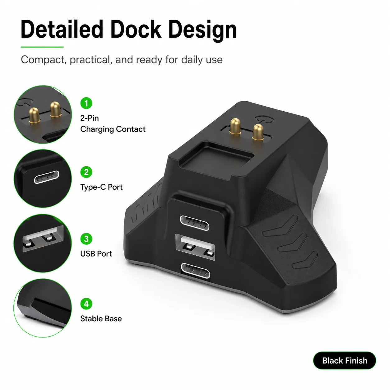 Wireless Mouse Charging Dock for Razer Naga Pro Viper Ultimate Basilisk Ultimate DeathAdder V2 Pro Charger Stand 1.5M Cable view 3