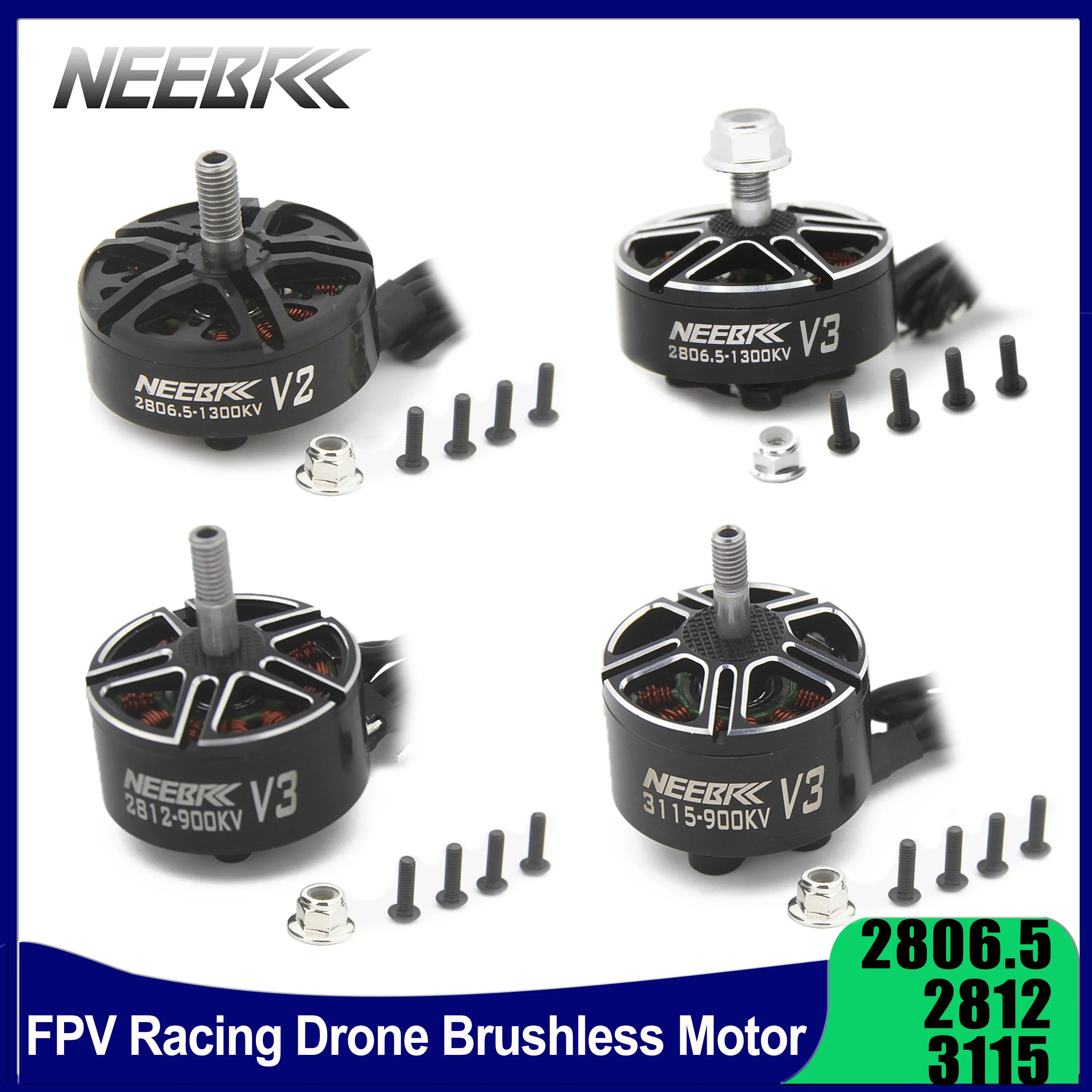 

4PCS NEEBRC FPV Racing Drone Brushless Motor 2806.5 2807 1300KV 2812 3115 900KV for RC Plane Mark4 Aircraft Drine Darwin fpv e88