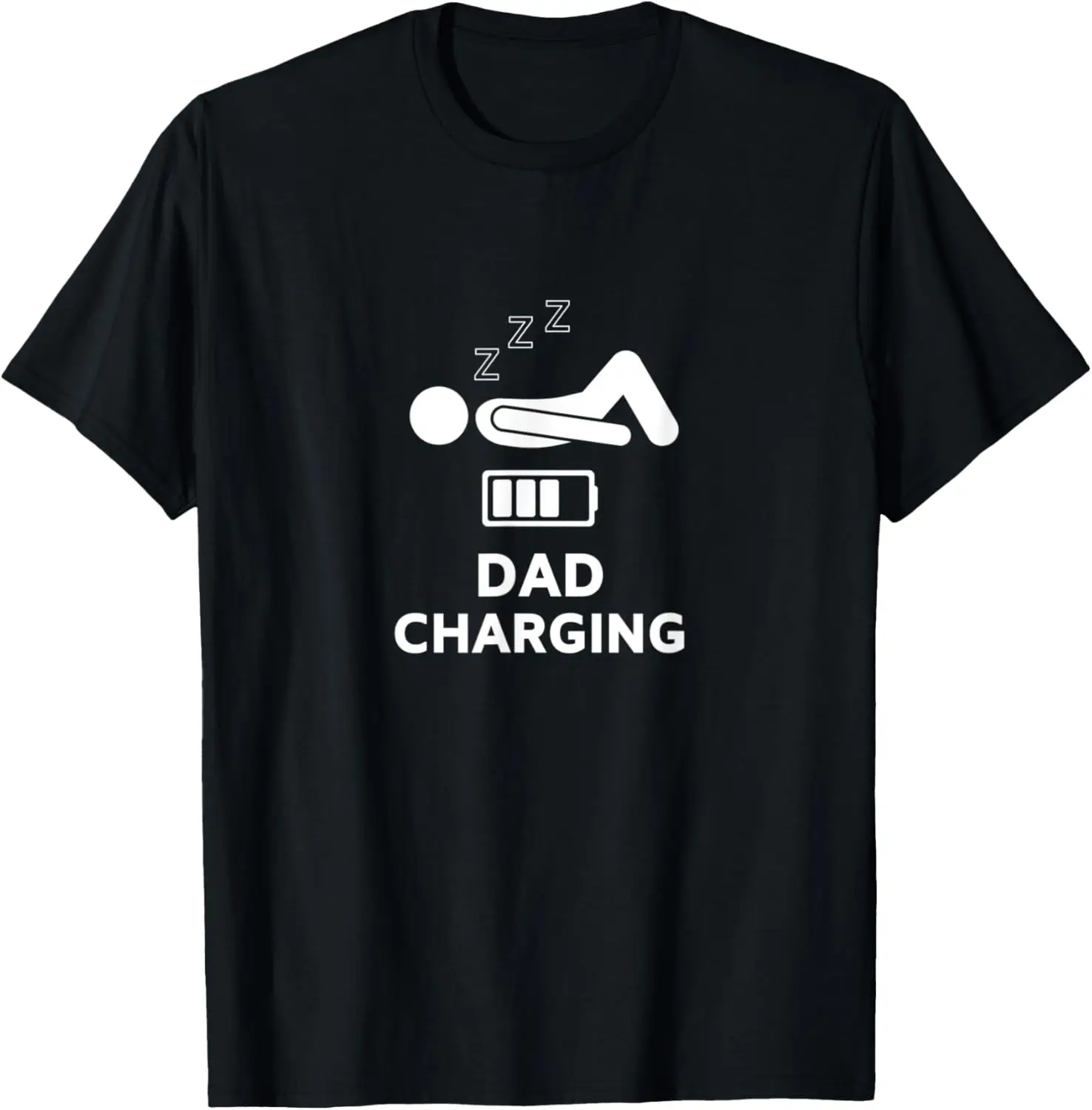 Mens Happy Father's Day for Tired Dad Dad charging T-Shirt