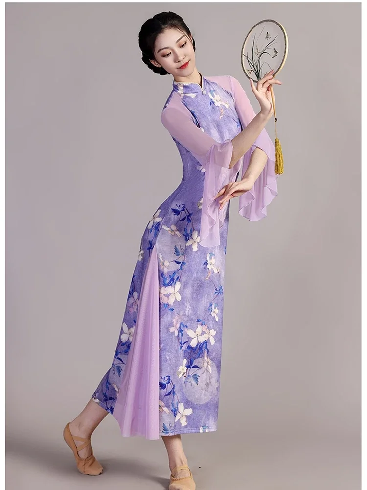 

Classical dance cheongsam dance costume retro style dance performance costume