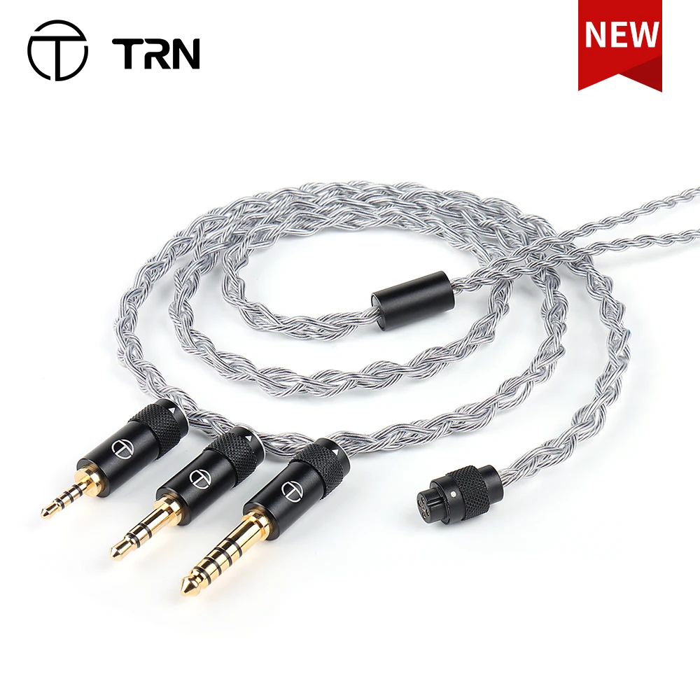 TRN Sea Serpent 4 Core Copper and Silver Mixed Cable Replaceable Audio Jack Cable with 2.5mm/3.5mm/4.4mm 5-pin Audio Jacks