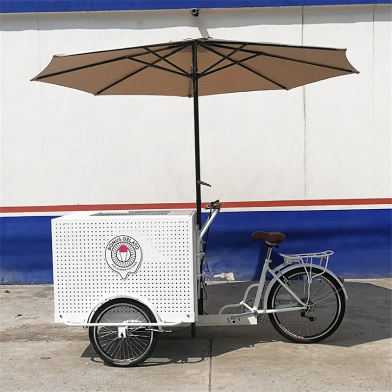 Pedal Electric Tricycle Fast Mobile Motorcycle Bicycle Refrigerator Ice Cream Cargo Bike Trike for Adult