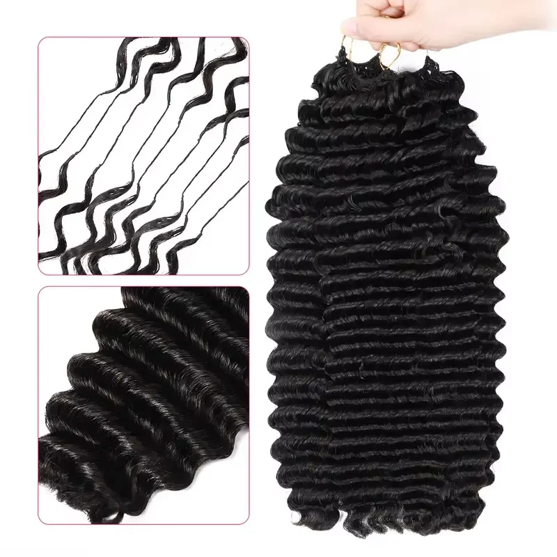 Burmese Curly Crochet Hair Knotless Feather Pre-Separated Crochet Braids Light Weight Reusable Brazilian Hair Extension