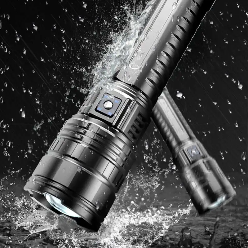 High-power LED flashlight can charge long-lasting durable outdoor white laser intense light far-beam zoom multi-function outdoor