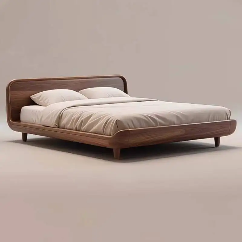 Cheap Designs Double Bed Elegant Brown Normal Adults Modern Double Bed Japanese Cloud Wooden Camas De Dormitorio Furniture Home