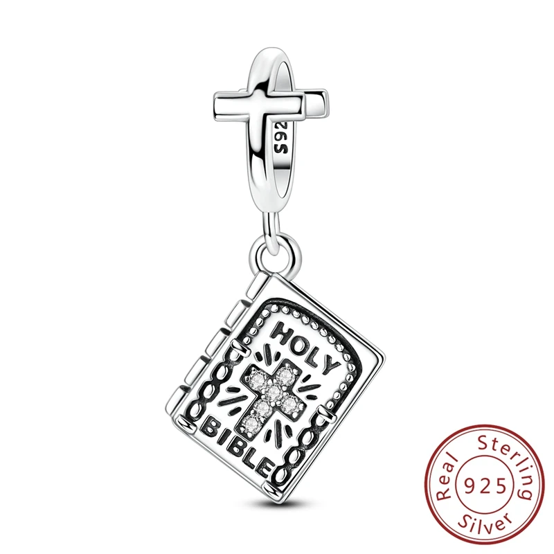 

Traditional 100% 925 Sterling Silver Bible Dangle Charm Fits Bracelet For Women Fine Jewelry Divine Gift