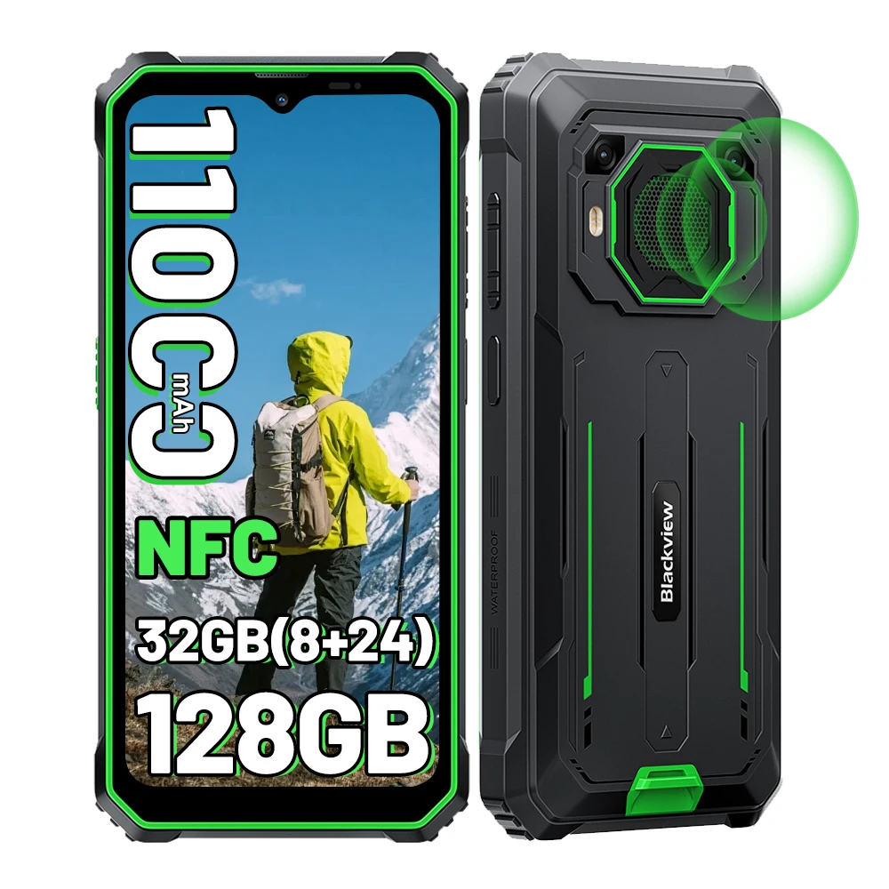 BLACKVIEW BV6200 Plus [Zonder EU-oplader] Robuuste Smartphone 32GB(8+24) + 128GB 11000mAh Android 15 Mobiele telefoon 6.56'' 90Hz NFC