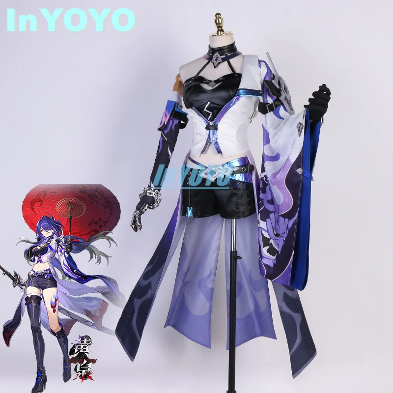 InYOYO Acheron Cosplay Costume Honkai: Star Rail Game Suit Lovely Uniform Dress Halloween Carnival Party Outfit Women New