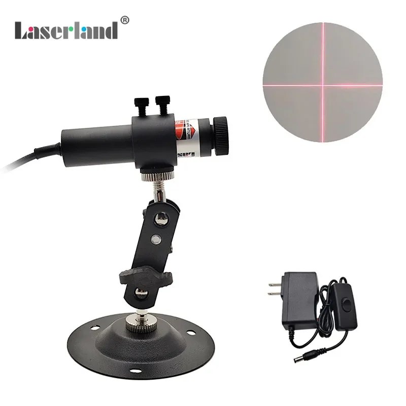 Red Laser Module Cross Hair Focusable Locator for Heat Press Screen Printing Fabric Woodworks Cutting Sawmill Alignment