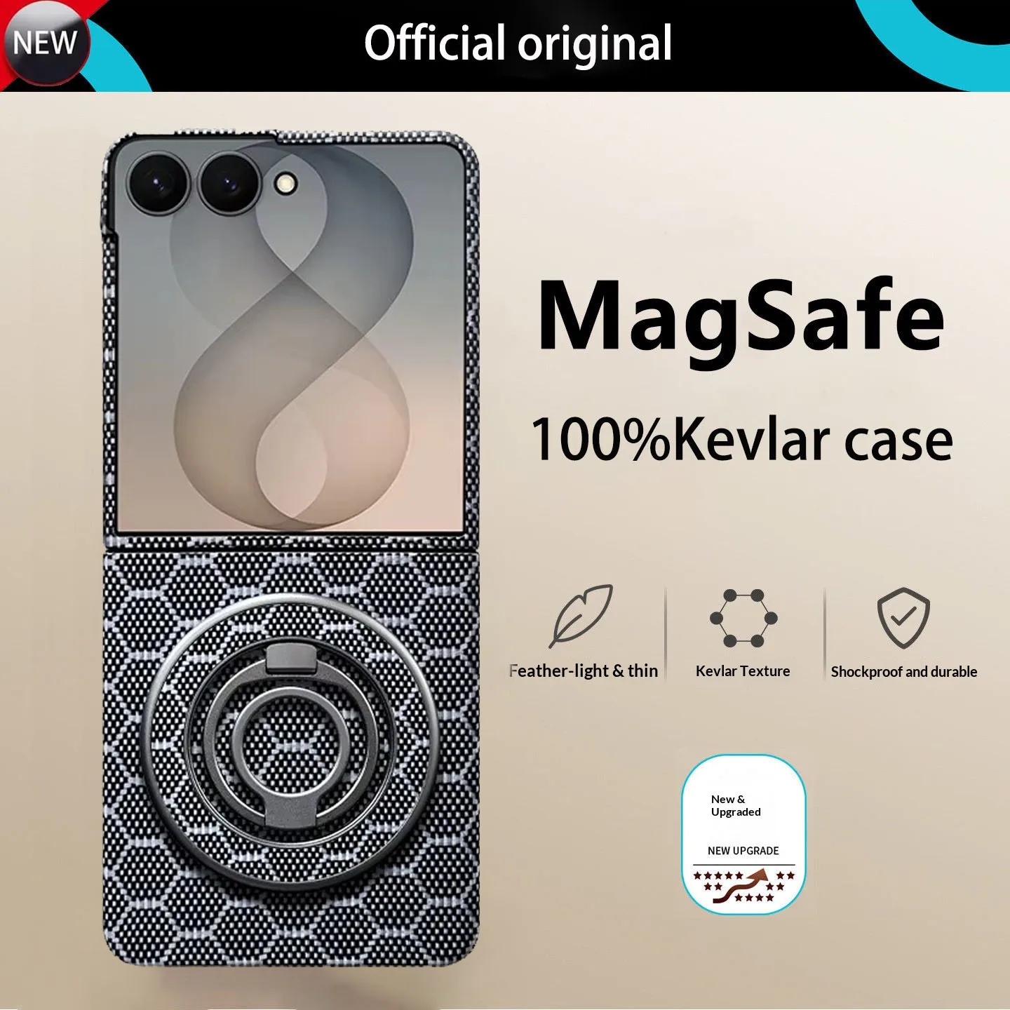 Case For SAMSUNG GALAXY Z Flip 7 8, 100% Kevlar Genuine Aramid Fiber Ultra Thin Magnetic Magsafe Shockproof Protective Cover