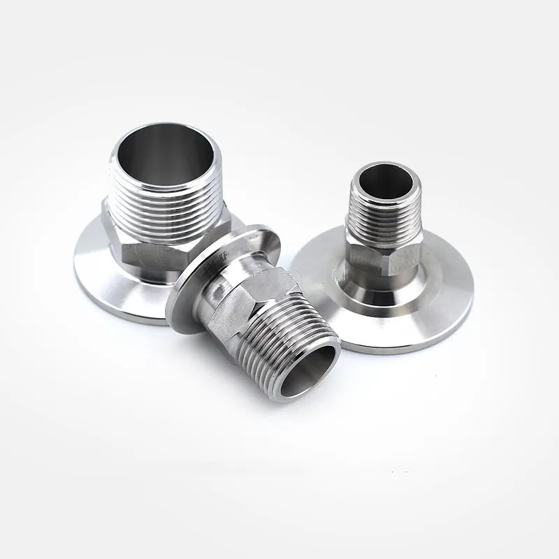 KF16 Stainless Steel 304 Hexagon Male Thread Adapter Vacuum Flange Fitting Male PT Pipe Threads Male Thread Nipple Pipe Joint