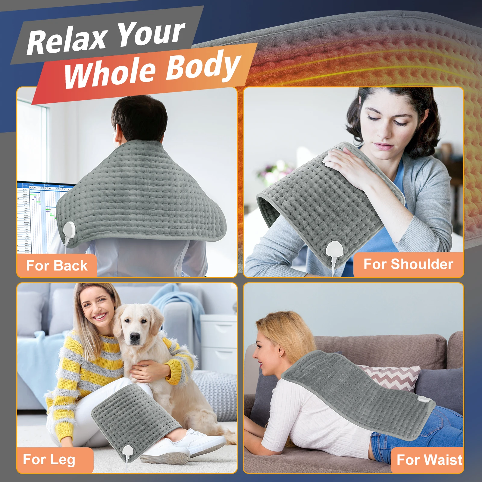 Universal Heating Pad 9 Level 4 Mode Timing Heating Blanket Warm Keeping Legs Abdomen Hands Temperature Body Warmer Heated Mat