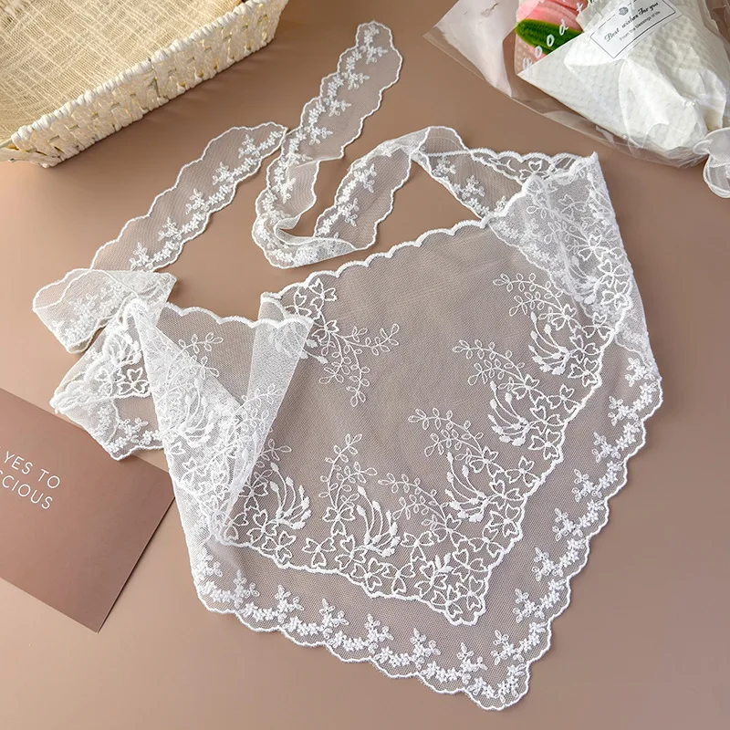 Mesh Lace Belt French Style Triangle Lace Hair Scarf Skirt Curtain Multi-function Waist Belt Headscarf Women Fashion Accessories