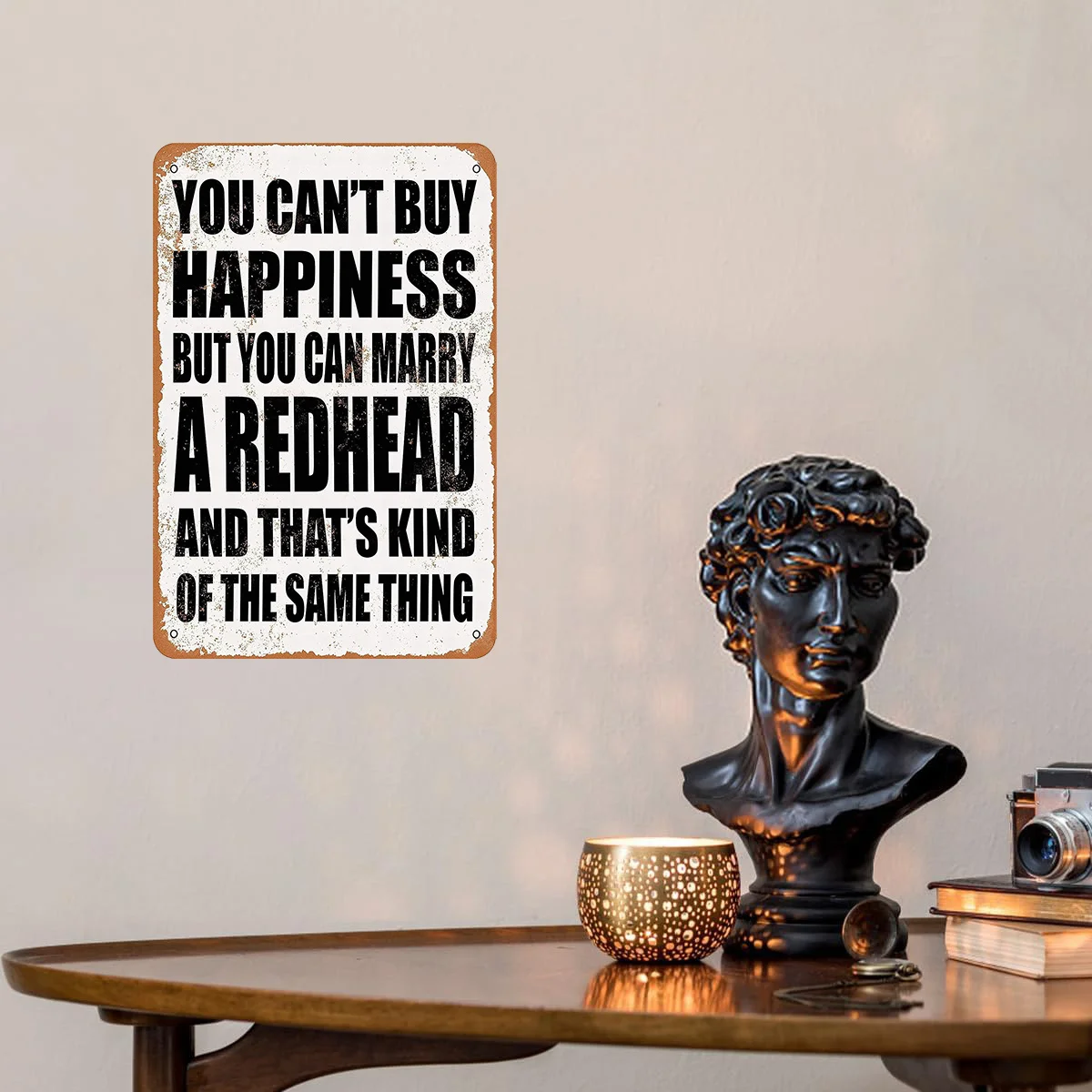 2D Flat, Funny Redhead Humor Metal Wall Art Sign - 