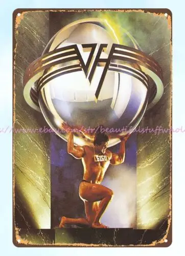 office bar bedroom designs 1986 Van Halen 5150 metal tin sign