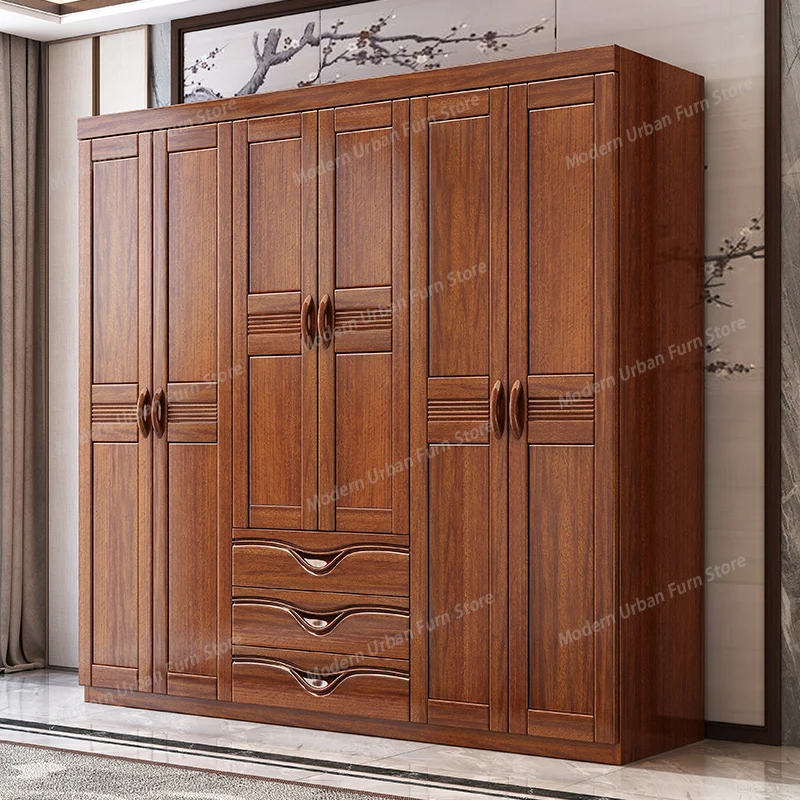 Hallway Wood Bedroom Wardrobe Nordic Villa Multilayer Open Closet Wardrobe Organizer Storage Cheap Guarda Roupa Unique Furniture