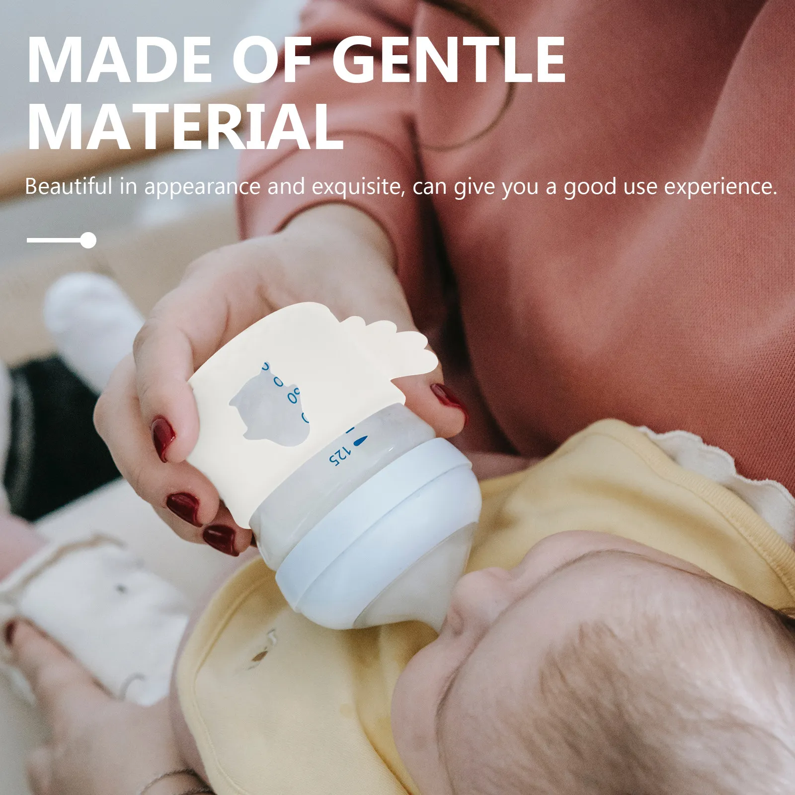 

4Pcs Baby Bottle Protective Covers Soft Silicone Nursing Covers Easy Carry Feeding Bottle Sleeves Kids Supply Multicolor